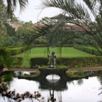 Millpond Plantation, listed on the National Register of Historic Places in 1976, was constructed between 1903 and 1905, with the complex completed in 1910. Millpond’s spring fed pool was originally constructed in the early 1900s. In addition to its obvious use as a swimming pool, this landscape feature serves as a focal point from the terminus of Millpond’s historic Rose Walk and
original Tea House. Millpond’s historic swimming pool had been abandoned for decades before being brought back to life in 2023. Additional improvements are ongoing and will include landscaping and renovation of the pool’s original pump house.